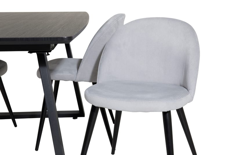 Inca-ruokailuryhmä 160 cm, jatkettava, suorakulmainen, 4 Velvet-tuolia - Huonekalut - Pöytä & ruokailuryhmä - Ruokailuryhmä