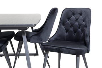 Inca-ruokailuryhmä: jatkettava suorakulmainen 160 cm:n pöytä ja 4 Velvet Deluxe -tuolia - Huonekalut - Pöytä & ruokailuryhmä - Ruokailuryhmä