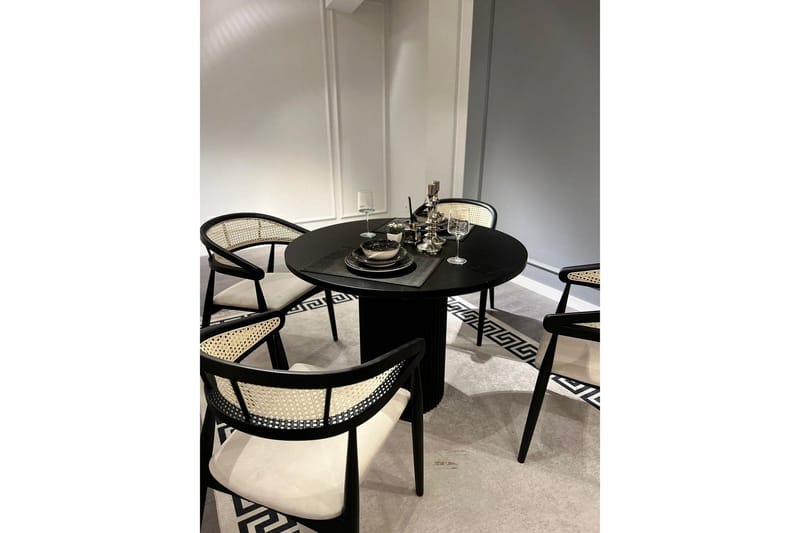 Indumati Ruokailuryhmä Pyöreä - Musta/Valkoinen - Huonekalut - Pöytä & ruokailuryhmä - Ruokailuryhmä