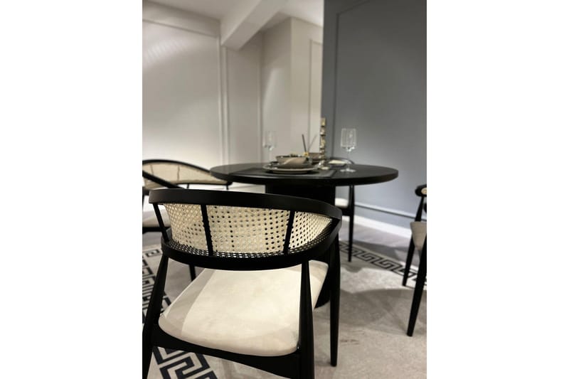 Indumati Ruokailuryhmä Pyöreä - Musta/Valkoinen - Huonekalut - Pöytä & ruokailuryhmä - Ruokailuryhmä