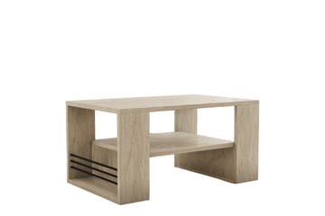 Iris 80 cm suorakulmainen sohvapöytä hyllyllä puuta - Beige - Huonekalut - Pöytä & ruokailuryhmä - Sohvapöytä