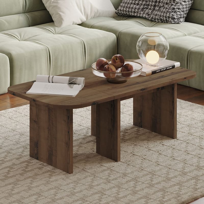 Iris sohvapöytäsetti 90x35x45 cm - Antiikkipähkinä - Huonekalut - Pöytä & ruokailuryhmä - Sohvapöytä