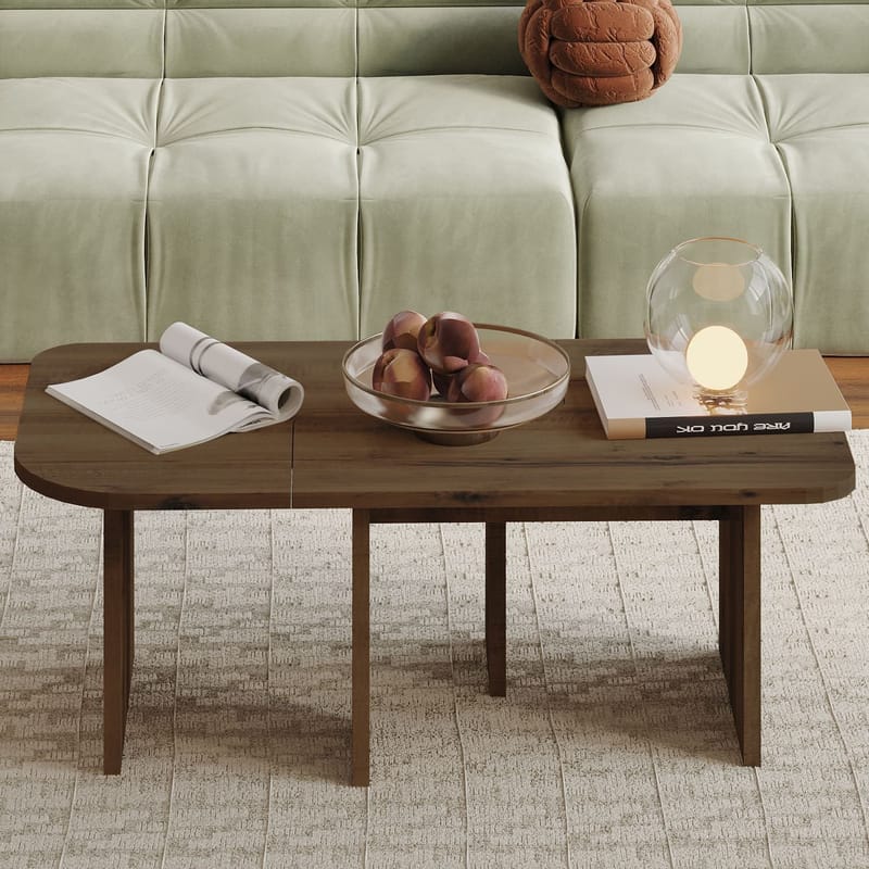 Iris sohvapöytäsetti 90x35x45 cm - Antiikkipähkinä - Huonekalut - Pöytä & ruokailuryhmä - Sohvapöytä