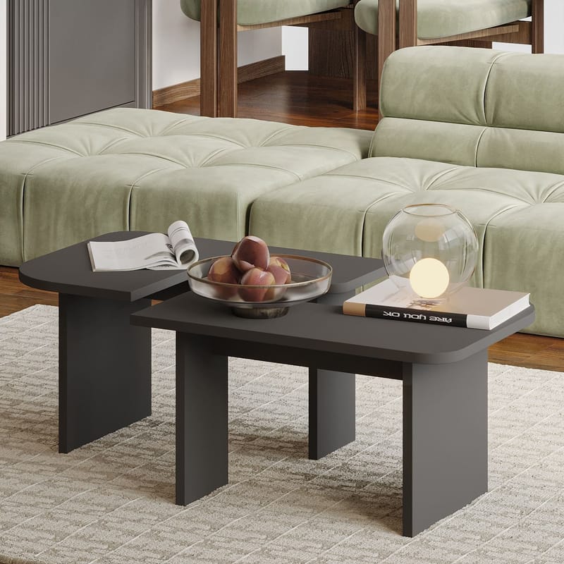 Iris sohvapöytäsetti 90x35x45 cm - Antrasiitti - Huonekalut - Pöytä & ruokailuryhmä - Sohvapöytä