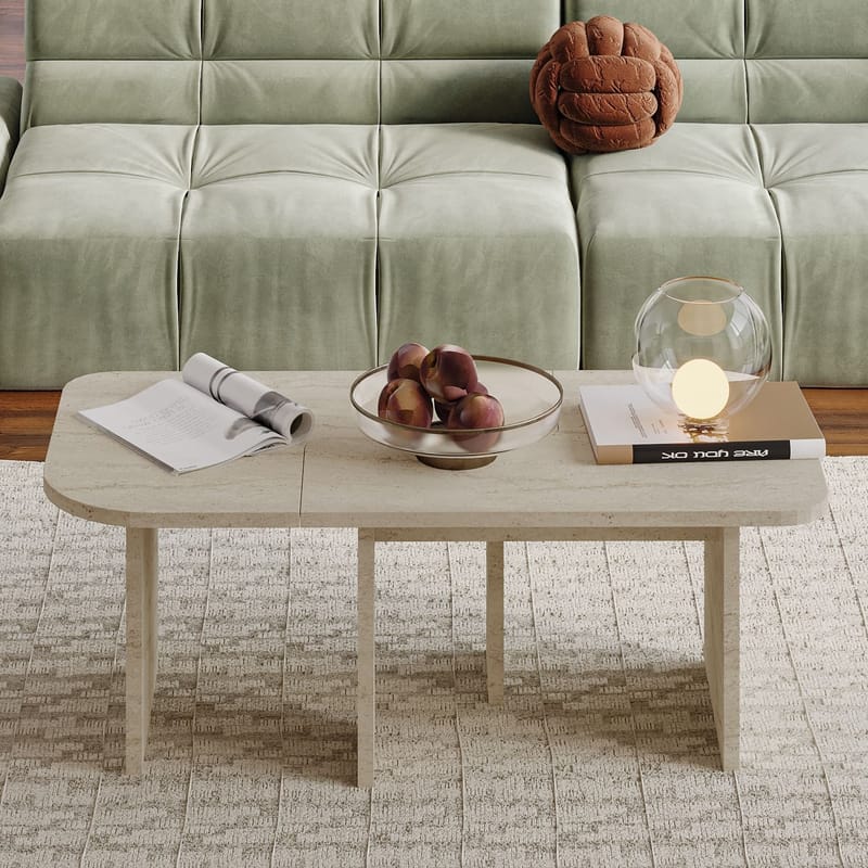 Iris sohvapöytäsetti 90x35x45 cm - Travertiini - Huonekalut - Pöytä & ruokailuryhmä - Sohvapöytä