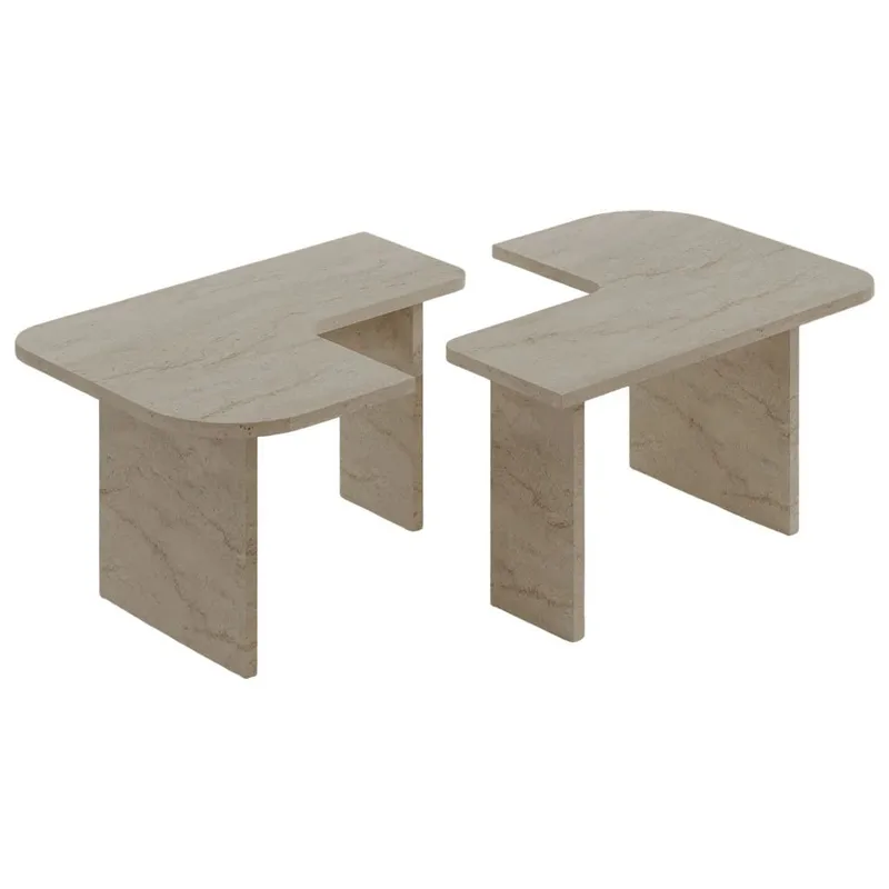 Iris sohvapöytäsetti 90x35x45 cm, Travertiini
