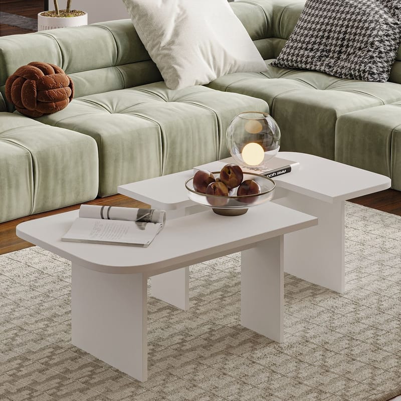 Iris sohvapöytäsetti 90x35x45 cm - Valkoinen - Huonekalut - Pöytä & ruokailuryhmä - Sohvapöytä