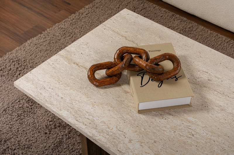 Isami sohvapöytä 119x40x60 cm - Travertiini, Venezia-pähkinä - Huonekalut - Pöytä & ruokailuryhmä - Sohvapöytä