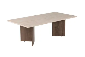 Isami sohvapöytä 119x40x60 cm - Travertiini, Venezia-pähkinä - Huonekalut - Pöytä & ruokailuryhmä - Sohvapöytä