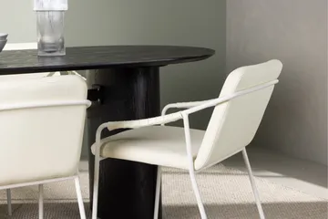 Isolde-ruokailuryhmä 180 cm, soikea, 4 Tvista-tuolia - Beige - Huonekalut - Pöytä & ruokailuryhmä - Ruokailuryhmä
