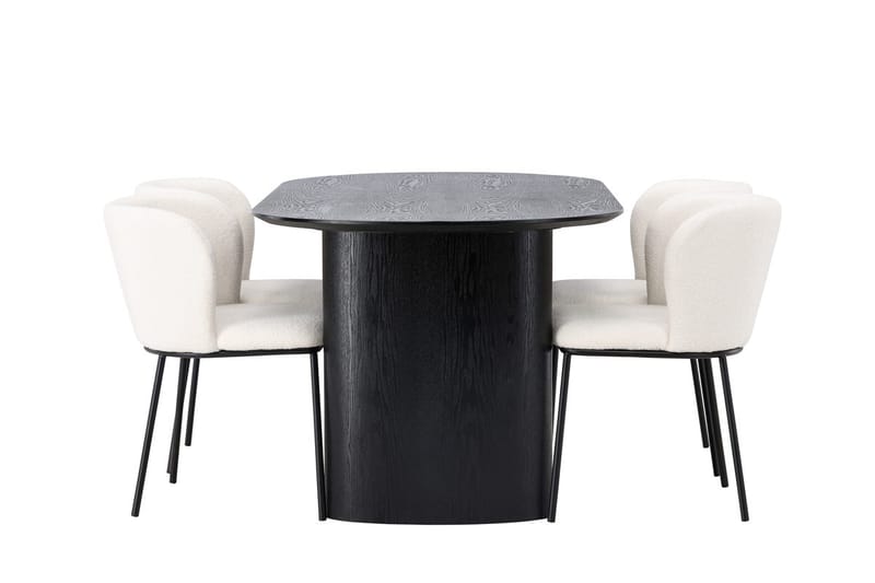 Isolde-ruokapöytä 180x90 cm ja 4 Edina-ruokatuolia - Huonekalut - Pöytä & ruokailuryhmä - Ruokailuryhmä