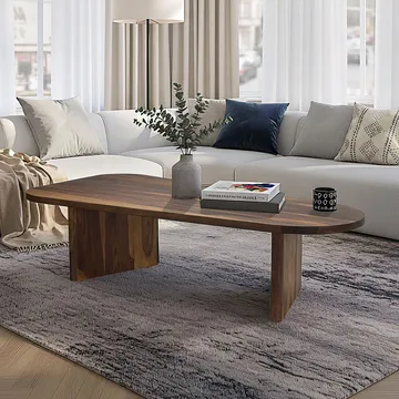 Ivoeri-sohvapöytä 120 cm, soikea, maalaistyyli - Lämmin tummanruskea - Huonekalut - Pöytä & ruokailuryhmä - Sohvapöytä