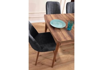 Jatkettava ruokapöytä- ja tuolisetti (5 osaa) Homitis Lidyana (130 x 76 x 80 cm) Antrasiitti - Antrasiitti - Huonekalut - Pöytä & ruokailuryhmä - Ruokailuryhmä