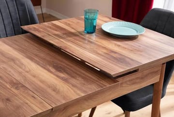 Jatkettava ruokapöytä- ja tuolisetti (7 osaa) Homitis Lidyana (130 x 76 x 80 cm) Antrasiitti - Antrasiitti - Huonekalut - Pöytä & ruokailuryhmä - Ruokailuryhmä