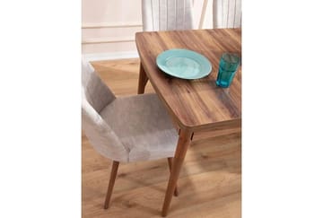 Jatkettava ruokapöytä- ja tuolisetti (7 osaa) Homitis Lidyana (130 x 76 x 80 cm) Kermanvärinen - Huonekalut - Pöytä & ruokailuryhmä - Ruokailuryhmä