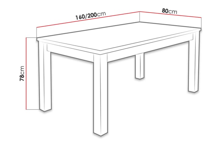 Jatkettava Ruokapöytä Tabell 160x80x78 cm - Tammi - Ruokapöydät & keittiön pöydät