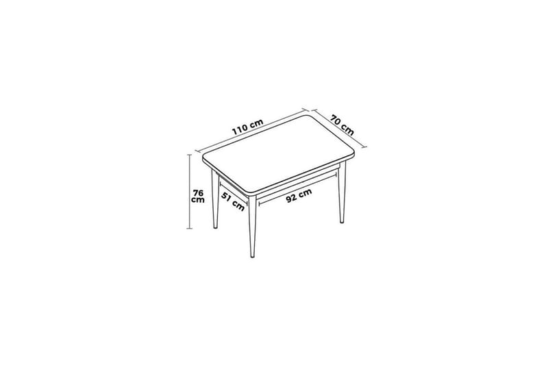 Javren Ruokapöytä 114 cm Suorakulmainen - Valkoinen - Huonekalut - Pöytä & ruokailuryhmä - Ruokapöydät & keittiön pöydät