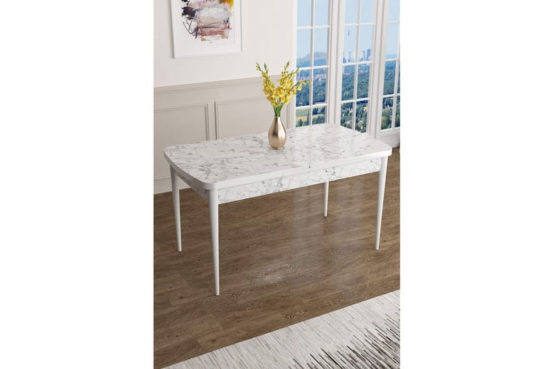 Javren Ruokapöytä 114 cm Suorakulmainen - Valkoinen - Huonekalut - Pöytä & ruokailuryhmä - Ruokapöydät & keittiön pöydät