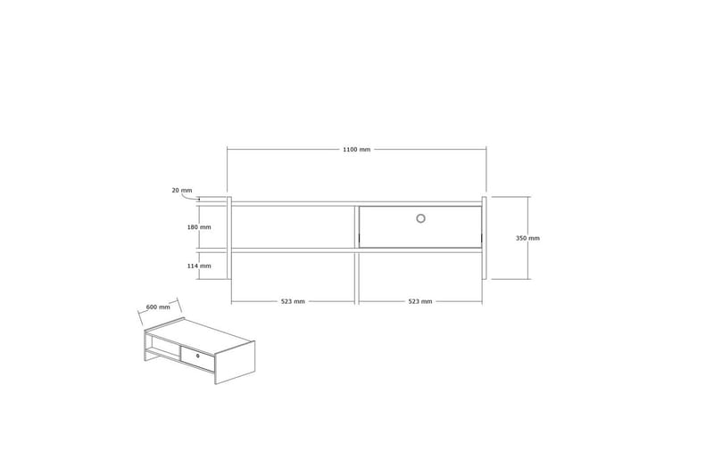 Jeyra Sohvapöytä 110 cm - Pähkinä - Huonekalut - Pöytä & ruokailuryhmä - Sohvapöytä