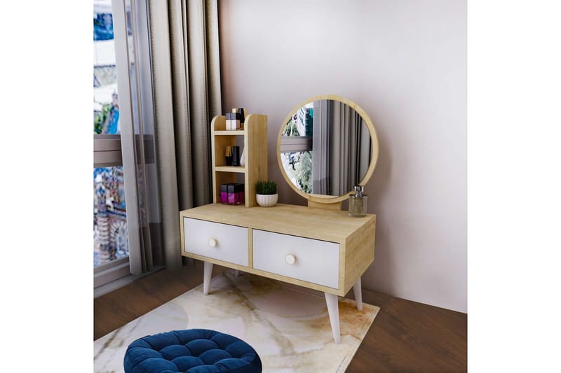 Jorvan Kampauspöytä 70 cm - Valkoinen/Sininen - Huonekalut - Pöytä & ruokailuryhmä - Meikki- & kampauspöydät