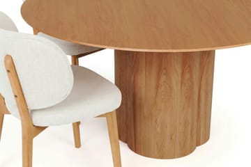Juno-ruokailuryhmä, pyöreä 150 cm, tammi, 6 Eira-ruokatuolia - Tammi - Huonekalut - Pöytä & ruokailuryhmä - Ruokailuryhmä