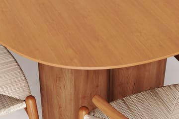Juno-ruokailuryhmä suorakulmainen 220 cm tammi, 6 Dastoori-ruokatuolia - Tammi - Huonekalut - Pöytä & ruokailuryhmä - Ruokailuryhmä