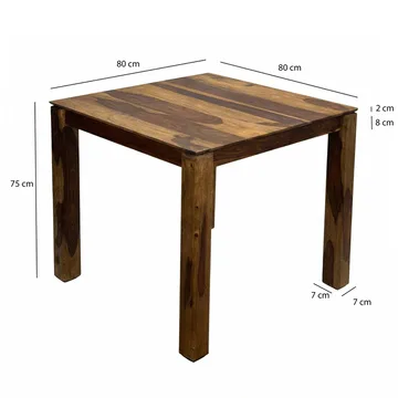 Jununa-ruokapöytä 80 cm - Lämmin ruskea, luonnollinen puunsyykuvio - Huonekalut - Pöytä & ruokailuryhmä - Ruokapöydät & keittiön pöydät