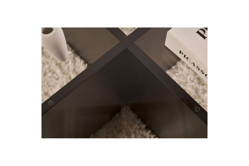 Kahvipöytä Aeris 75 cm Lasilevyllä - Musta puu / Savu - Huonekalut - Pöytä & ruokailuryhmä - Sohvapöytä