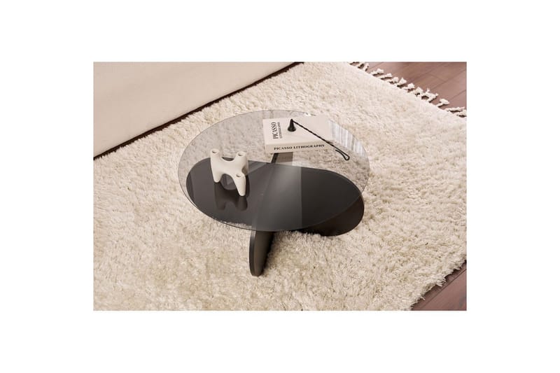 Kahvipöytä Aeris 75 cm Lasilevyllä - Musta puu / Läpinäkyvä - Huonekalut - Pöytä & ruokailuryhmä - Sohvapöytä