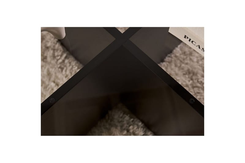 Kahvipöytä Aeris 75 cm Lasilevyllä - Musta puu / Läpinäkyvä - Huonekalut - Pöytä & ruokailuryhmä - Sohvapöytä