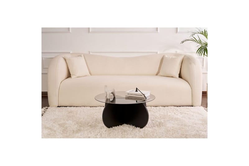 Kahvipöytä Aeris 75 cm Lasilevyllä - Musta puu / Läpinäkyvä - Huonekalut - Pöytä & ruokailuryhmä - Sohvapöytä