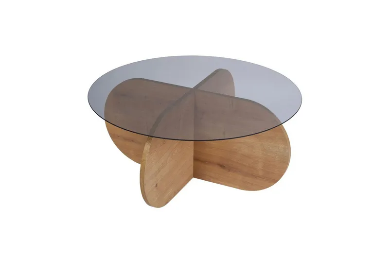 Kahvipöytä Aeris 75 cm Lasilevyllä - Safiiritammi / Fume - Huonekalut - Pöytä & ruokailuryhmä - Sohvapöytä