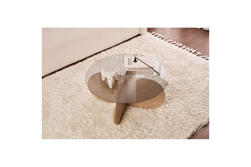 Kahvipöytä Aeris 75 cm Lasilevyllä - Safiiritammi / Fume - Huonekalut - Pöytä & ruokailuryhmä - Sohvapöytä