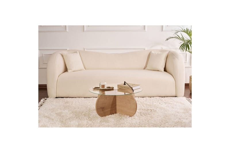 Kahvipöytä Aeris 75 cm Lasilevyllä - Safiiritammi / Läpinäkyvä - Huonekalut - Pöytä & ruokailuryhmä - Sohvapöytä