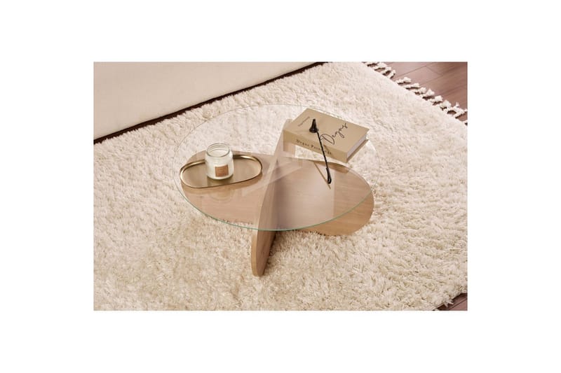 Kahvipöytä Aeris 75 cm Lasilevyllä - Safiiritammi / Läpinäkyvä - Huonekalut - Pöytä & ruokailuryhmä - Sohvapöytä