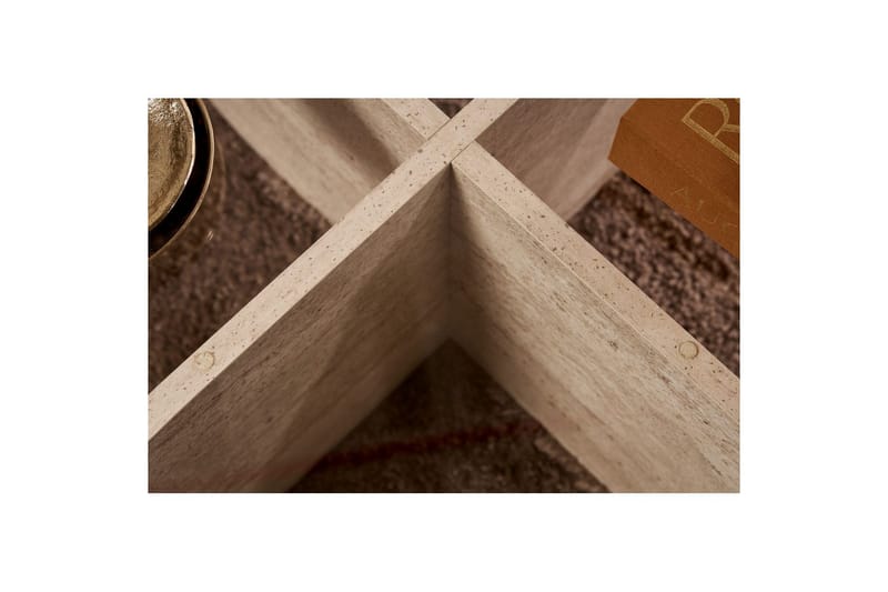 Kahvipöytä Aeris 75 cm Lasilevyllä - Travertiini / Läpinäkyvä - Huonekalut - Pöytä & ruokailuryhmä - Sohvapöytä
