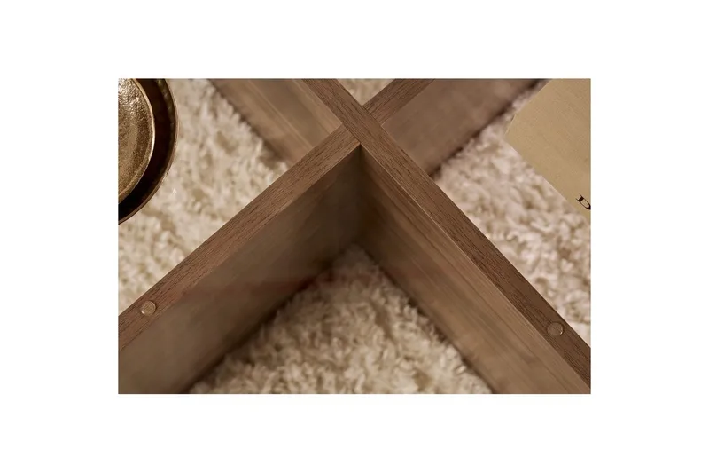 Kahvipöytä Aeris 75 cm Lasilevyllä - Pähkinäpuu / Läpinäkyvä - Huonekalut - Pöytä & ruokailuryhmä - Sohvapöytä