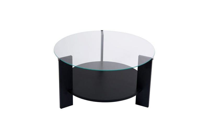 Kahvipöytä Clara 75 cm Lasilevyllä - Musta puu / Läpinäkyvä - Huonekalut - Pöytä & ruokailuryhmä - Sohvapöytä