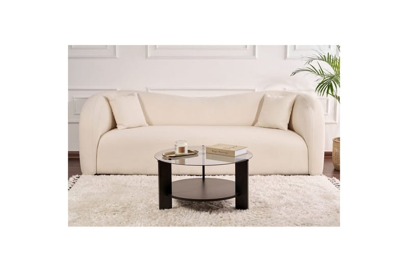 Kahvipöytä Clara 75 cm Lasilevyllä - Musta puu / Savu - Huonekalut - Pöytä & ruokailuryhmä - Sohvapöytä