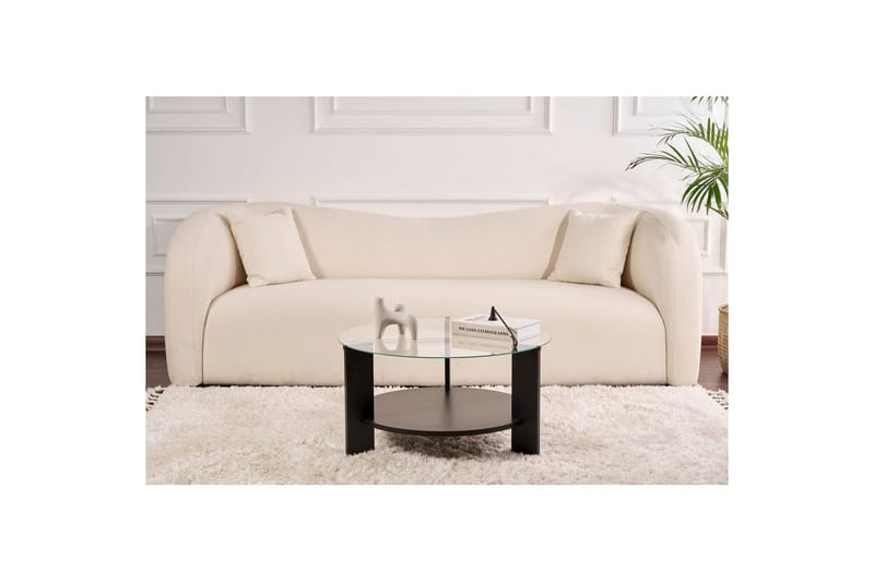 Kahvipöytä Clara 75 cm Lasilevyllä - Musta puu / Läpinäkyvä - Huonekalut - Pöytä & ruokailuryhmä - Sohvapöytä