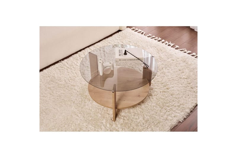 Kahvipöytä Clara 75 cm Lasilevyllä - Safiiritammi / Fume - Huonekalut - Pöytä & ruokailuryhmä - Sohvapöytä