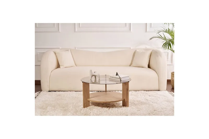 Kahvipöytä Clara 75 cm Lasilevyllä - Safiiritammi / Fume - Huonekalut - Pöytä & ruokailuryhmä - Sohvapöytä