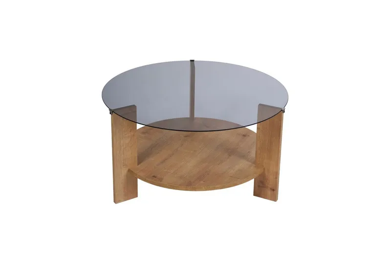 Kahvipöytä Clara 75 cm Lasilevyllä - Safiiritammi / Fume - Huonekalut - Pöytä & ruokailuryhmä - Sohvapöytä