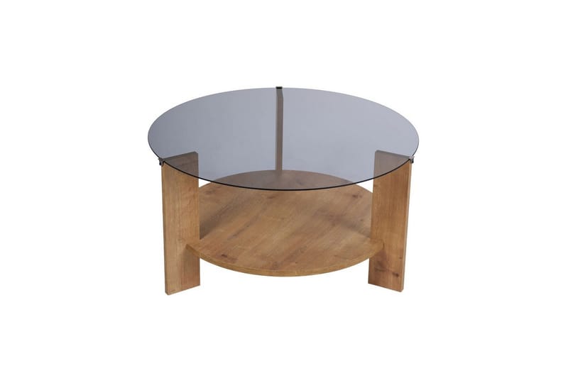 Kahvipöytä Clara 75 cm Lasilevyllä - Safiiritammi / Fume - Huonekalut - Pöytä & ruokailuryhmä - Sohvapöytä