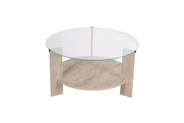 Kahvipöytä Clara 75 cm Lasilevyllä