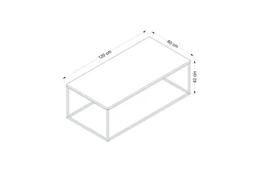 Kambuku suorakaiteen muotoinen pähkinä sohvapöytä 120 cm puuta - Ruskea - Huonekalut - Pöytä & ruokailuryhmä - Sohvapöytä