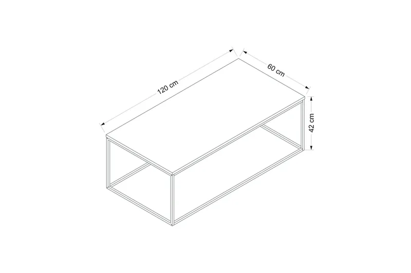 Kambuku suorakaiteen muotoinen pähkinä sohvapöytä 120 cm puuta - Ruskea - Huonekalut - Pöytä & ruokailuryhmä - Sohvapöytä