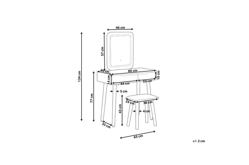 Kampauspöytä Dieppe - Huonekalut - Pöytä & ruokailuryhmä - Meikki- & kampauspöydät