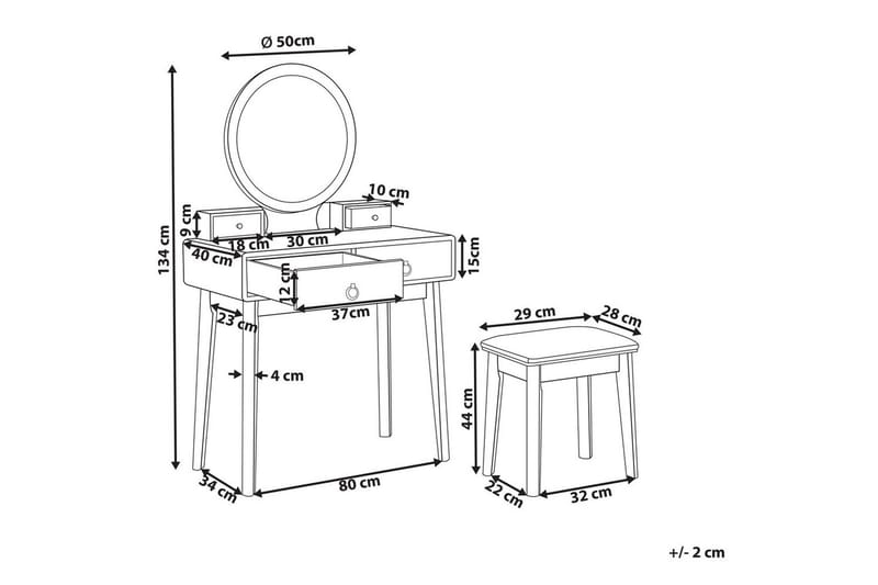 Kampauspöytä Fedry Vihreä, kulta - Vihreä, kulta - Huonekalut - Pöytä & ruokailuryhmä - Meikki- & kampauspöydät - Meikkipöytä valolla