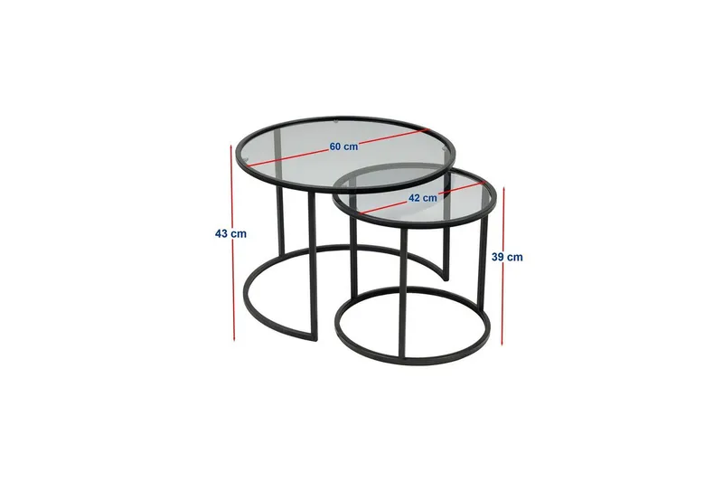 Kashiwa Sohvapöytä 60 cm - Musta - Huonekalut - Pöytä & ruokailuryhmä - Apupöytä & sivupöytä - Sarjapöytä